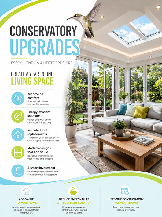 Conservatory upgrades in Essex, London & Hertfordshire
